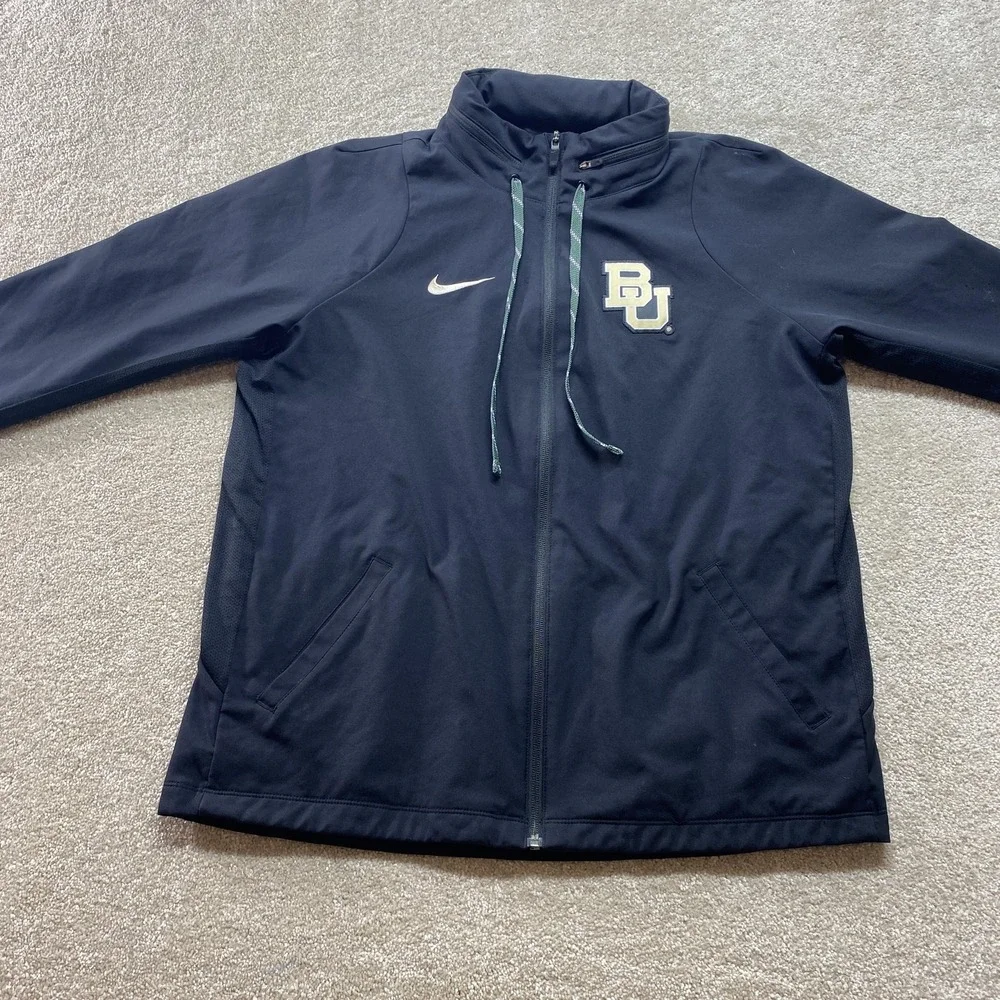 Baylor Bears Jacket Mens Large NCAA Basketball‎ Nike Dri Fit Full Zip Polyester